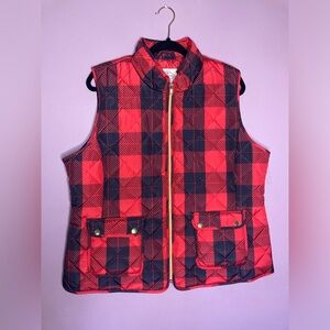 St. John's Bay Red and Black Plaid Vest woman’s size 0X